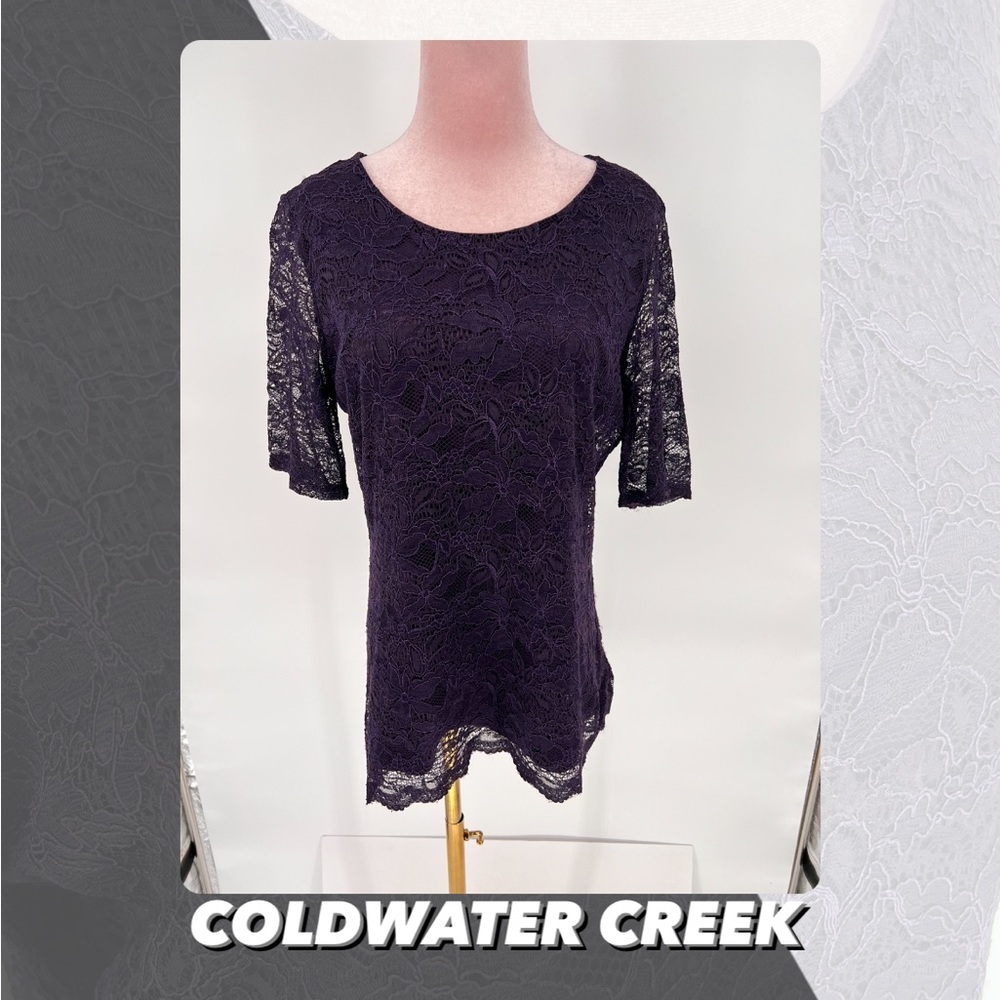 EUC Coldwater Creek Lace Tee Shirt